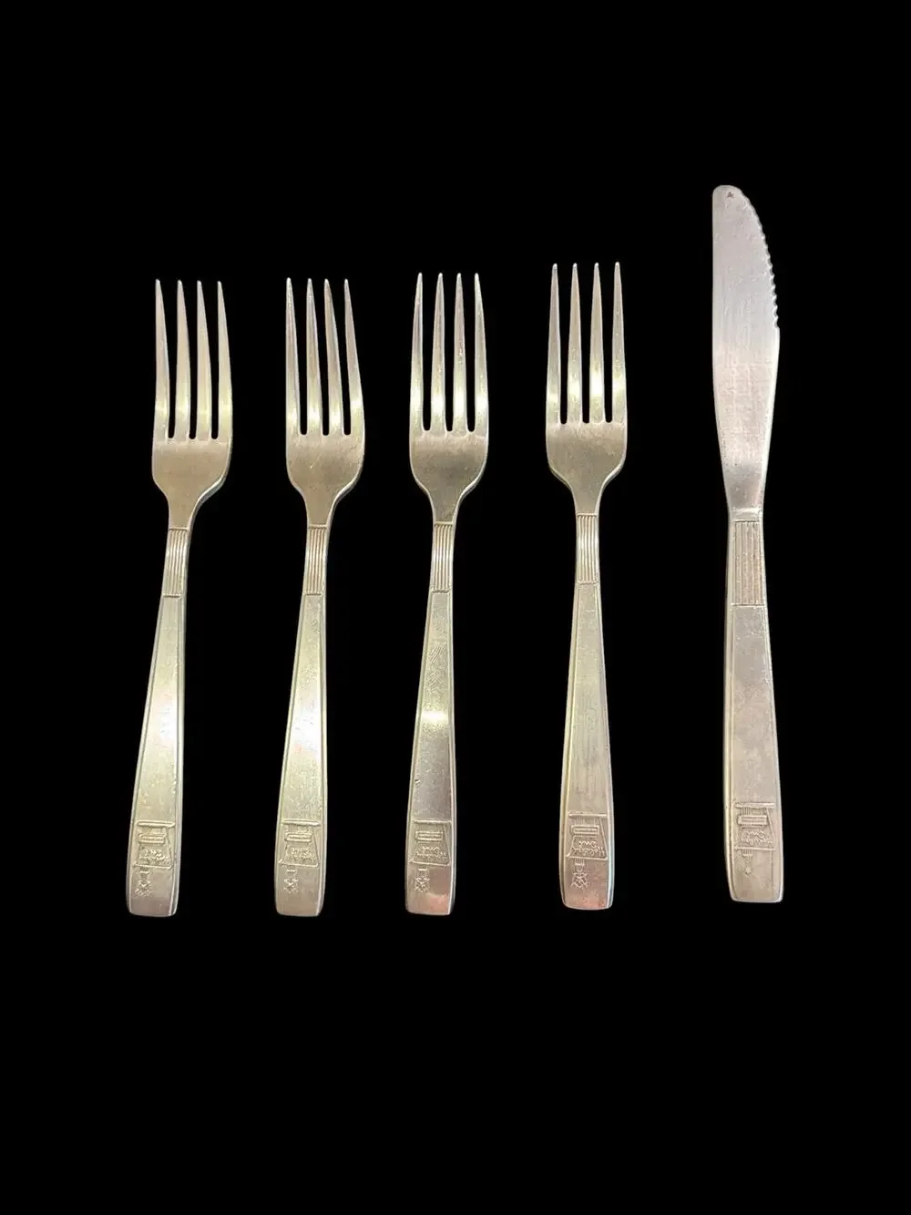 Vintage Holiday Inn Hotel Restaurant 4 Dinner Forks & 1 Knife